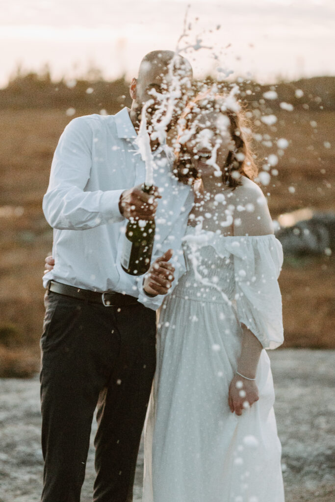 halifax wedding photographer captures champagne showers