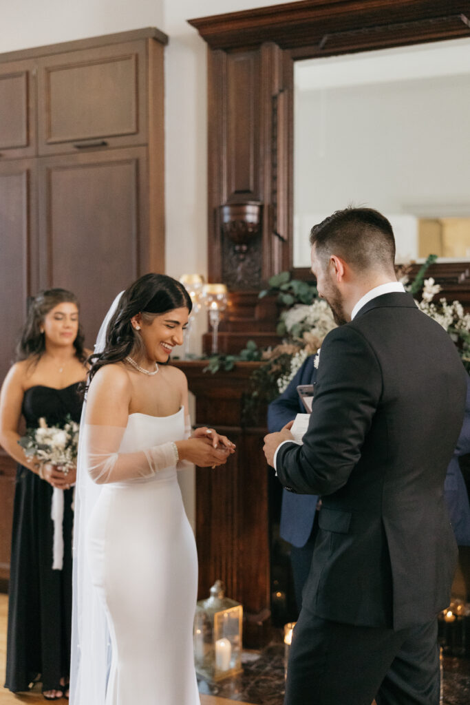 Wedding ceremony at the Halifax Club in Nova Scotia