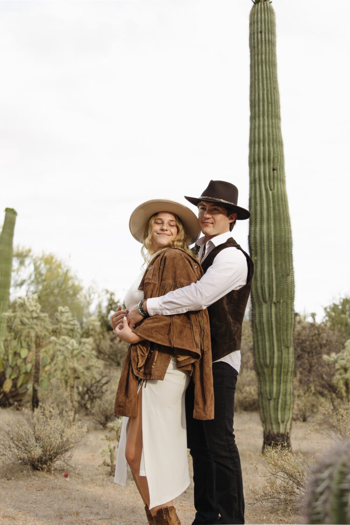 Desert adventure elopement in Tucson, Arizona at the Joshua Tree House wedding venue - Saguaro National Park