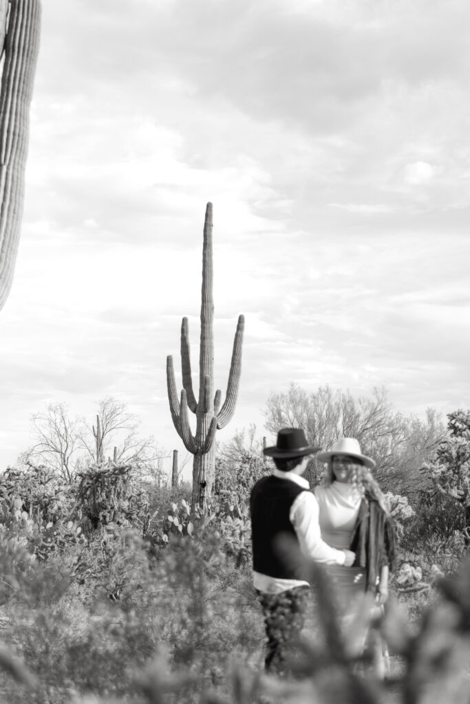 Desert adventure elopement in Tucson, Arizona at the Joshua Tree House wedding venue - Saguaro National Park