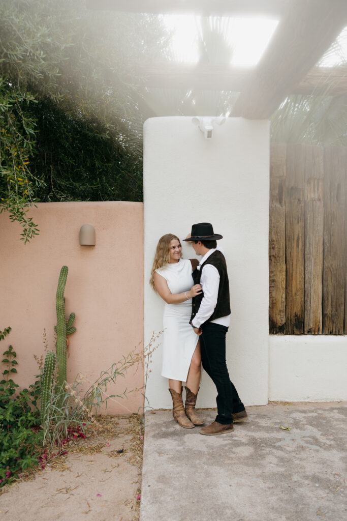 Desert adventure elopement in Tucson, Arizona at the Joshua Tree House wedding venue - Saguaro National Park