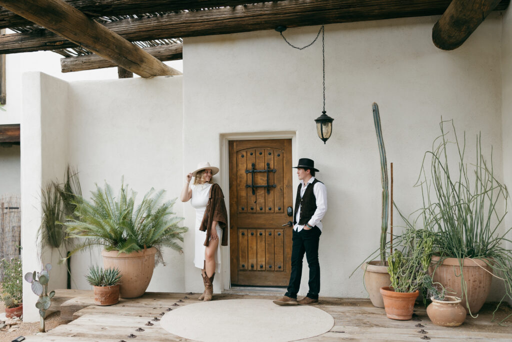 Desert adventure elopement in Tucson, Arizona at the Joshua Tree House wedding venue - Saguaro National Park