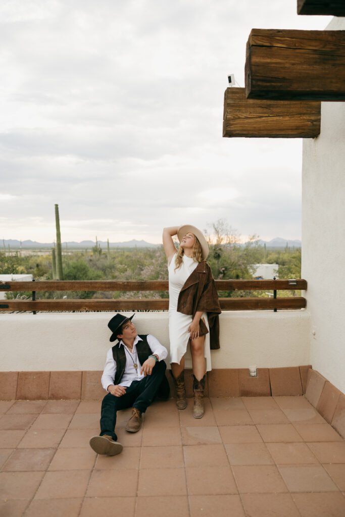 Desert adventure elopement in Tucson, Arizona at the Joshua Tree House wedding venue - Saguaro National Park