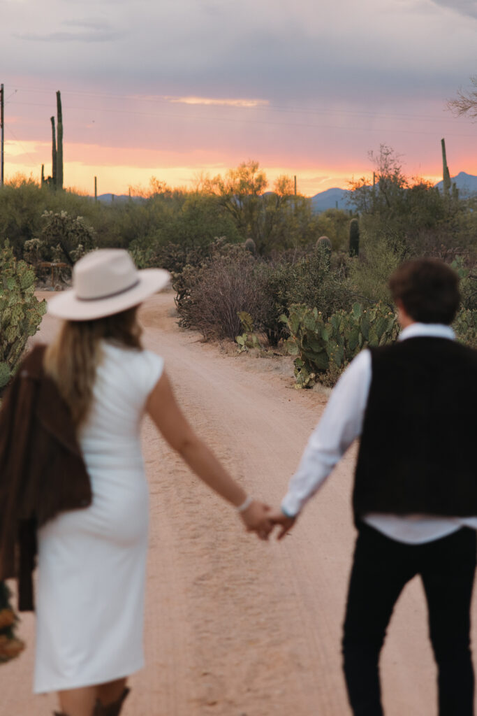 Desert adventure elopement in Tucson, Arizona at the Joshua Tree House wedding venue - Saguaro National Park