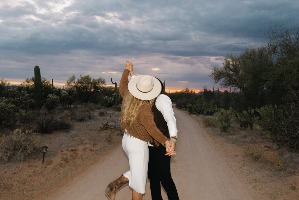 Desert adventure elopement in Tucson, Arizona at the Joshua Tree House wedding venue - Saguaro National Park