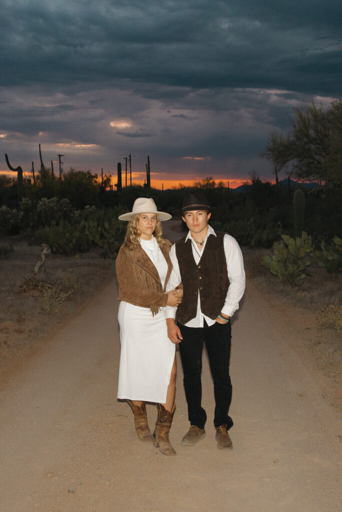 Desert adventure elopement in Tucson, Arizona at the Joshua Tree House wedding venue - Saguaro National Park