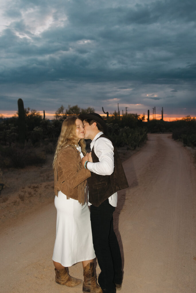 Desert adventure elopement in Tucson, Arizona at the Joshua Tree House wedding venue - Saguaro National Park Wedding and Elopement Photographer